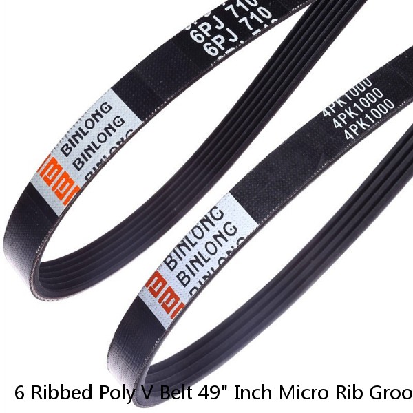 6 Ribbed Poly V Belt 49" Inch Micro Rib Groove Flat Belt Metric 490J6 490 J 6