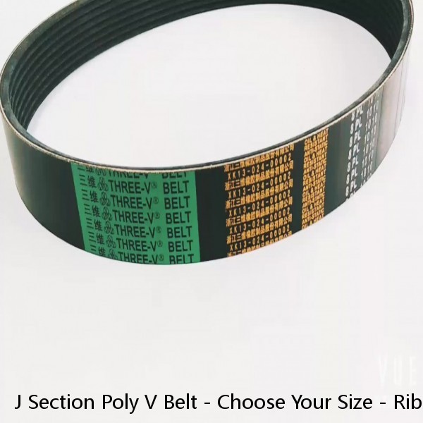 J Section Poly V Belt - Choose Your Size - Rib Count 